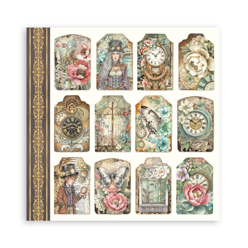 Stamperia Gardens of Time 8x8 Inch Paper Pack Maxi (Singel Face) (SBBSXB24)