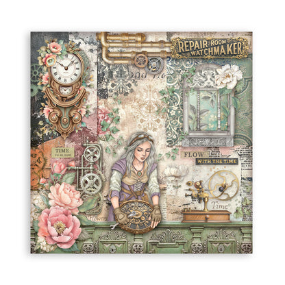 Stamperia Gardens of Time 8x8 Inch Paper Pack Maxi (Singel Face) (SBBSXB24)