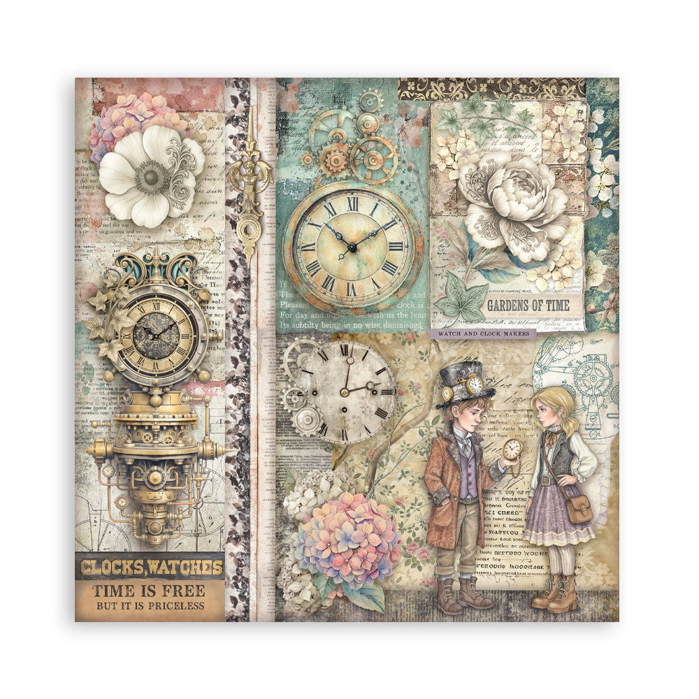 Stamperia Gardens of Time 8x8 Inch Paper Pack Maxi (Singel Face) (SBBSXB24)