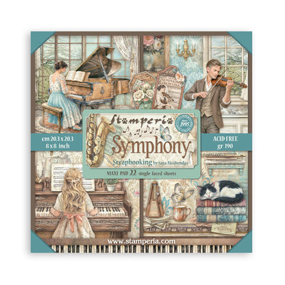 Stamperia Symphony 8x8 Inch Paper Pack (Single Face) by Sara Alcobendas