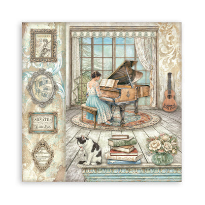 Stamperia Symphony 8x8 Inch Paper Pack (Single Face) by Sara Alcobendas
