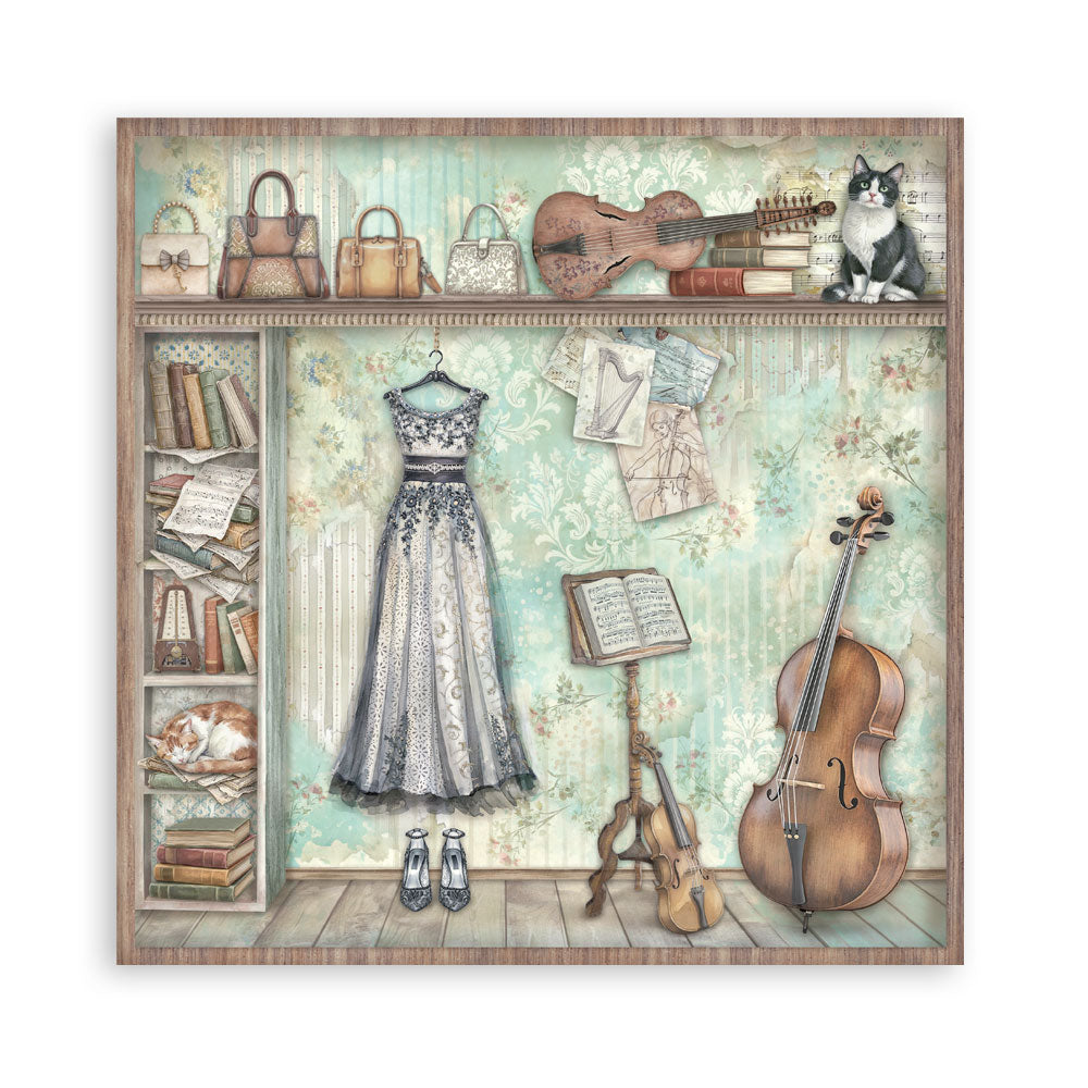 Stamperia Symphony 8x8 Inch Paper Pack (Single Face) by Sara Alcobendas