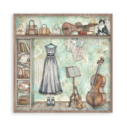 Stamperia Symphony 8x8 Inch Paper Pack (Single Face) by Sara Alcobendas