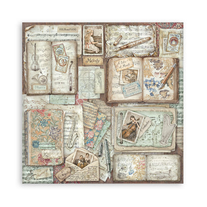 Stamperia Symphony 8x8 Inch Paper Pack (Single Face) by Sara Alcobendas