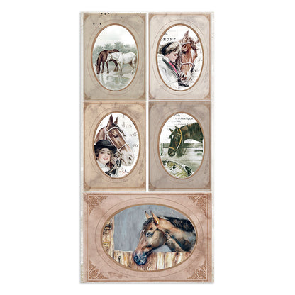 Stamperia Collectables 10 sheets 15 x 30.5 cm (6 x 12) Romantic Horses