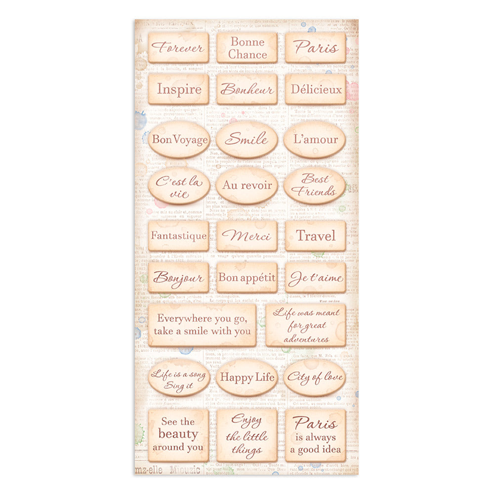Stamperia Collectables 10 sheets 15x30.5cm (6x12) Create Happiness Oh La La