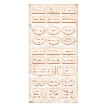 Stamperia Collectables 10 sheets 15x30.5cm (6x12) Create Happiness Oh La La