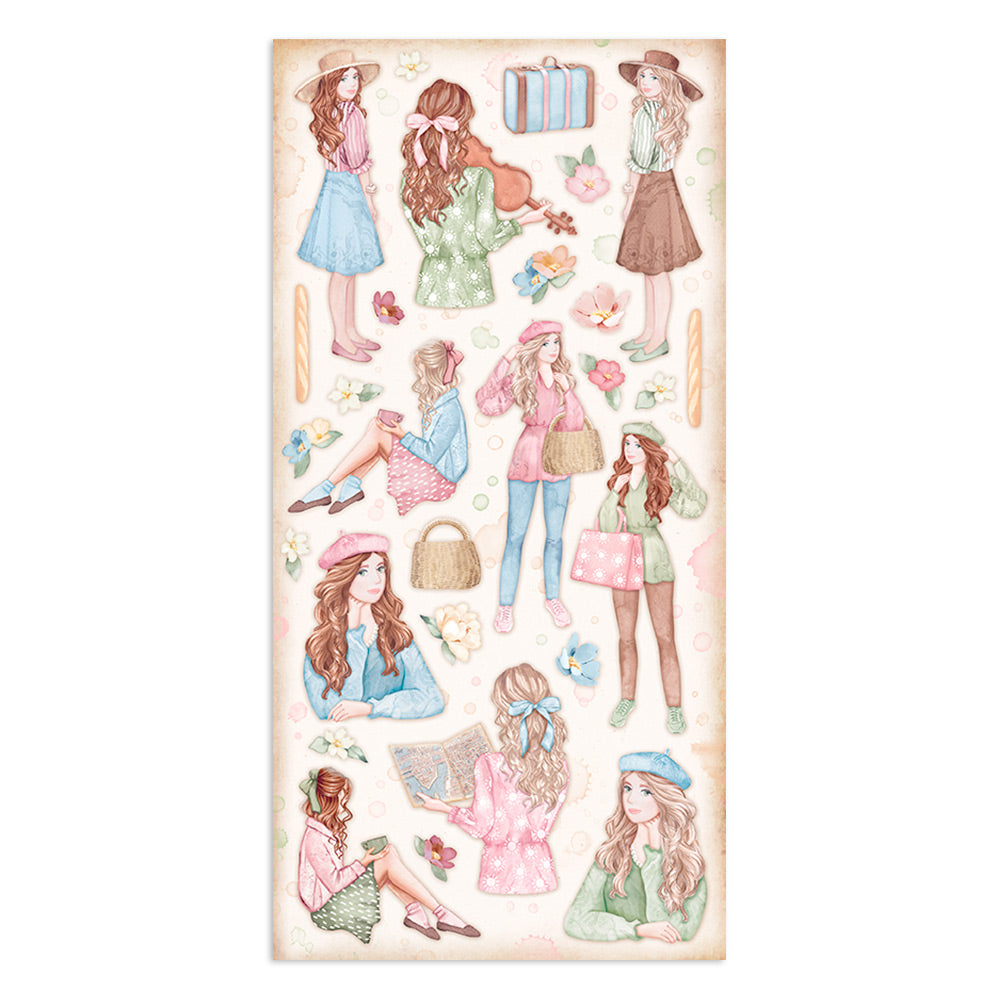 Stamperia Collectables 10 sheets 15x30.5cm (6x12) Create Happiness Oh La La