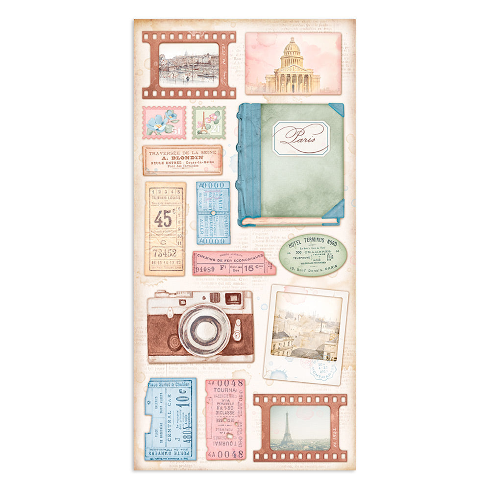 Stamperia Collectables 10 sheets 15x30.5cm (6x12) Create Happiness Oh La La