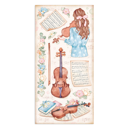 Stamperia Collectables 10 sheets 15x30.5cm (6x12) Create Happiness Oh La La