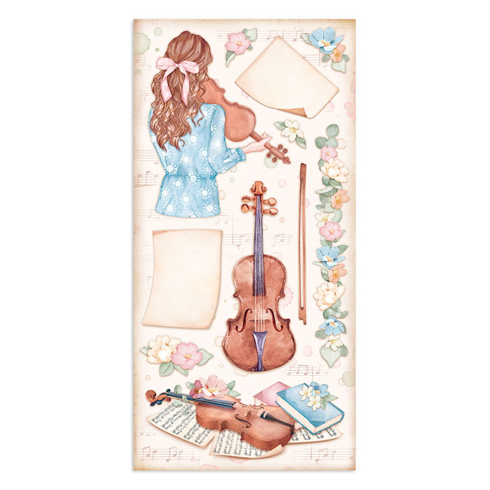 Stamperia Collectables 10 sheets 15x30.5cm (6x12) Create Happiness Oh La La