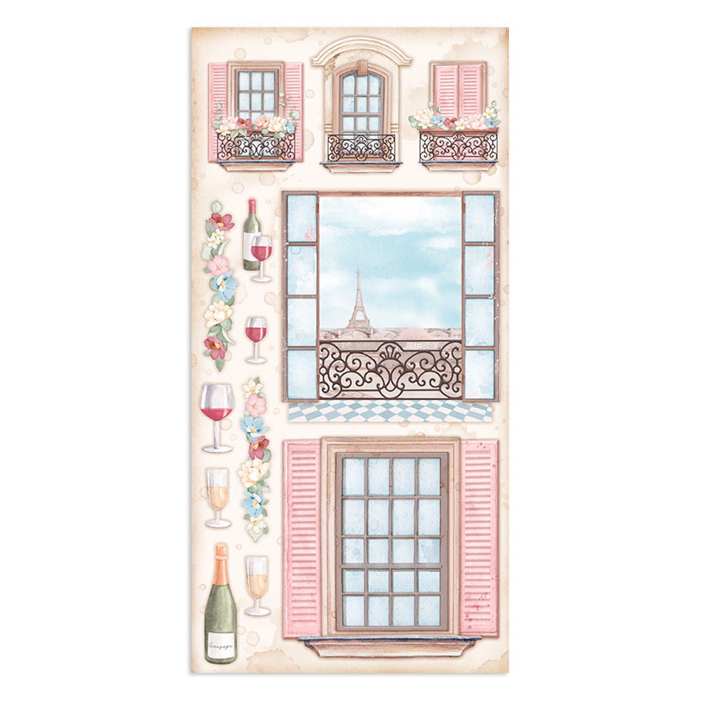 Stamperia Collectables 10 sheets 15x30.5cm (6x12) Create Happiness Oh La La