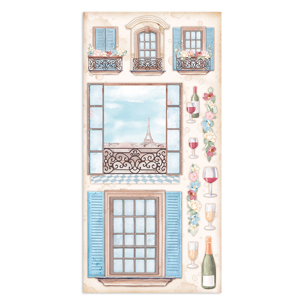 Stamperia Collectables 10 sheets 15x30.5cm (6x12) Create Happiness Oh La La