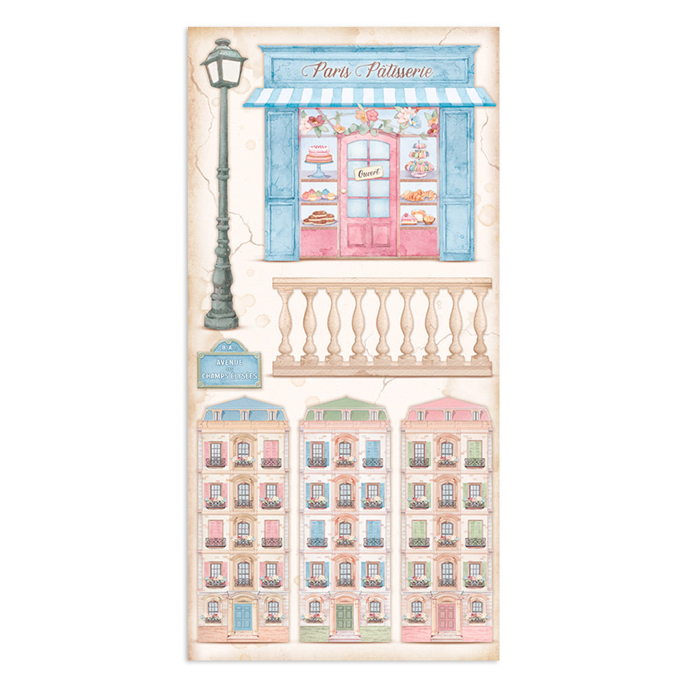 Stamperia Collectables 10 sheets 15x30.5cm (6x12) Create Happiness Oh La La