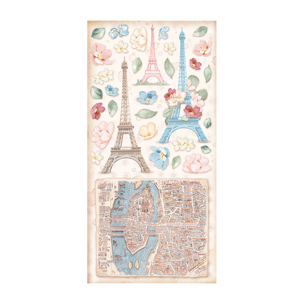 Stamperia Collectables 10 sheets 15x30.5cm (6x12) Create Happiness Oh La La