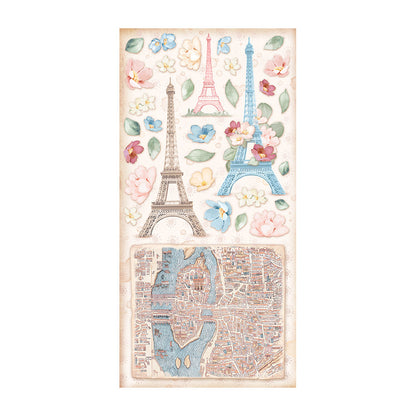 Stamperia Collectables 10 sheets 15x30.5cm (6x12) Create Happiness Oh La La