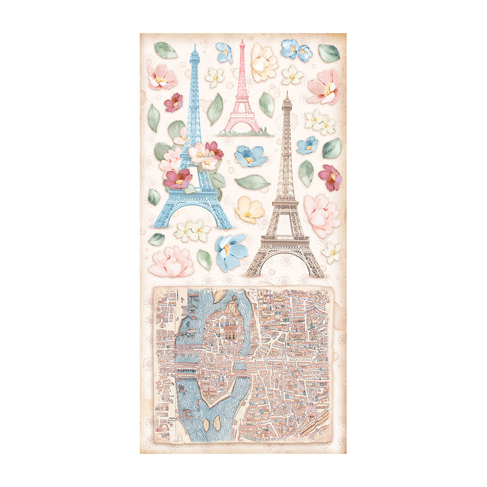 Stamperia Collectables 10 sheets 15x30.5cm (6x12) Create Happiness Oh La La