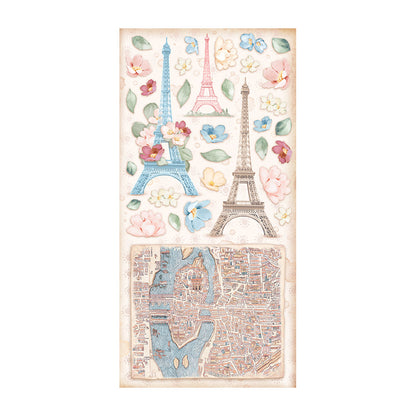 Stamperia Collectables 10 sheets 15x30.5cm (6x12) Create Happiness Oh La La