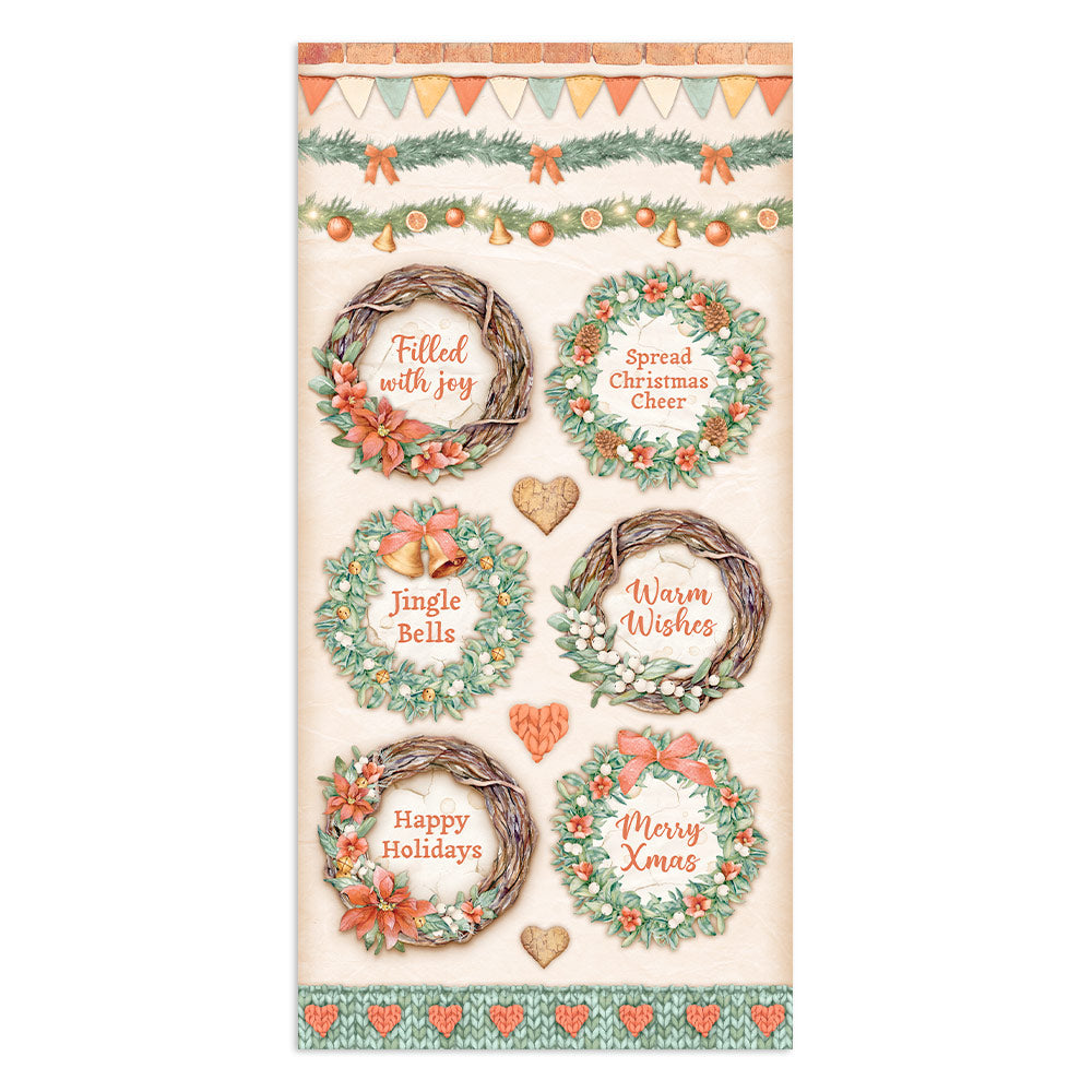 Stamperia Collectables 10 sheets 15x 30.5cm (6x12) All Around Christmas