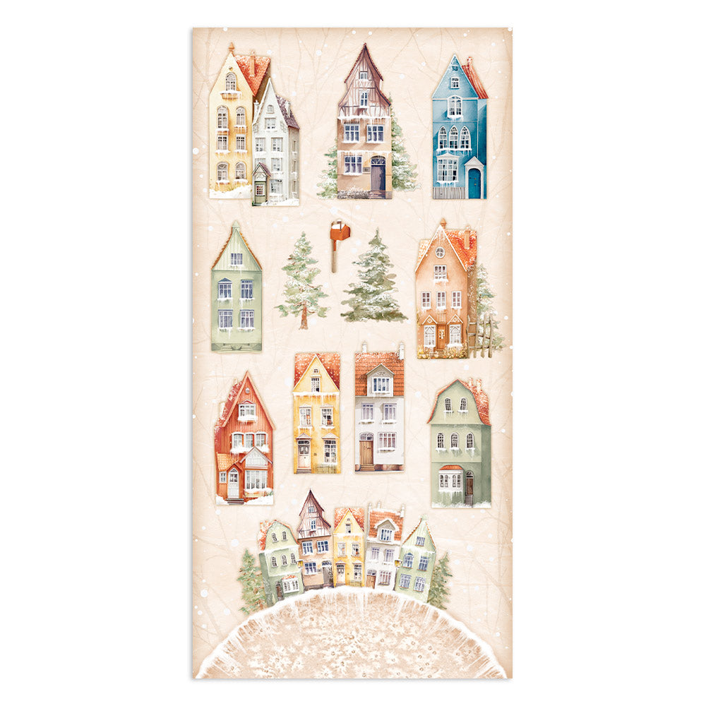 Stamperia Collectables 10 sheets 15x 30.5cm (6x12) All Around Christmas