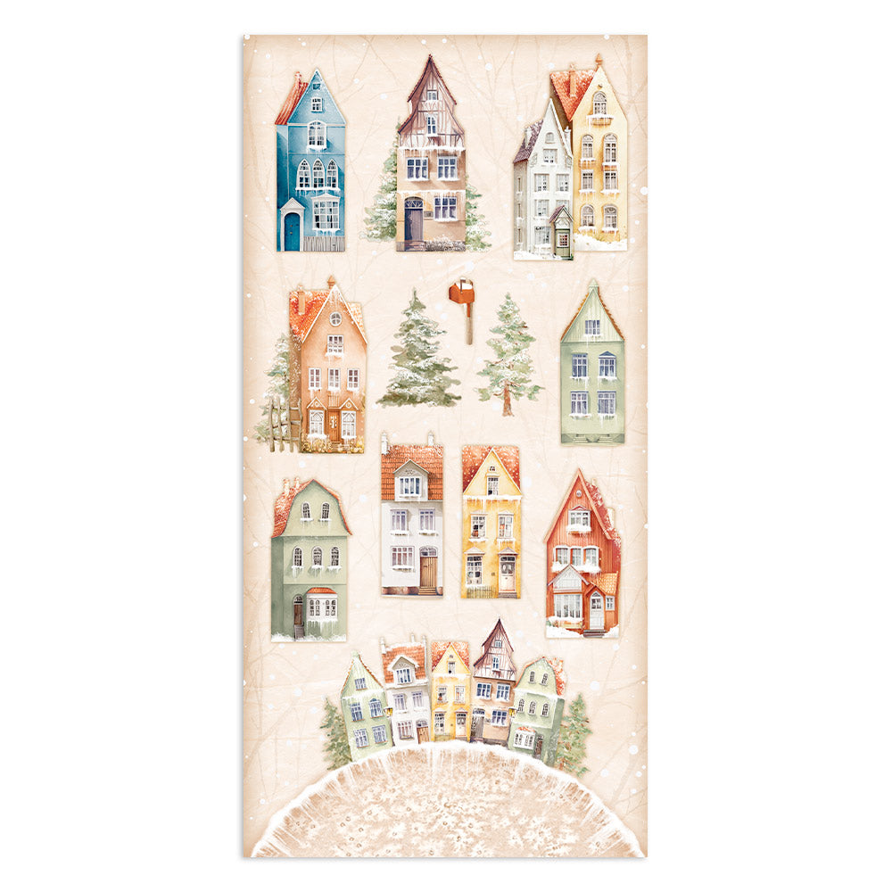 Stamperia Collectables 10 sheets 15x 30.5cm (6x12) All Around Christmas