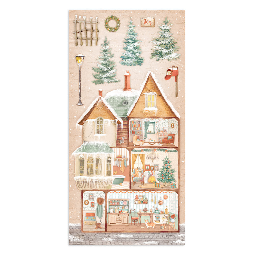 Stamperia Collectables 10 sheets 15x 30.5cm (6x12) All Around Christmas