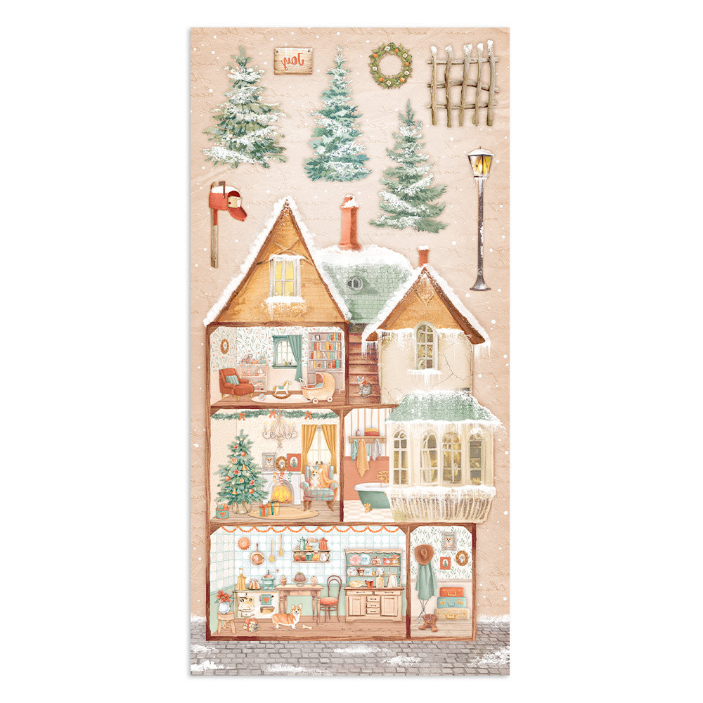 Stamperia Collectables 10 sheets 15x 30.5cm (6x12) All Around Christmas