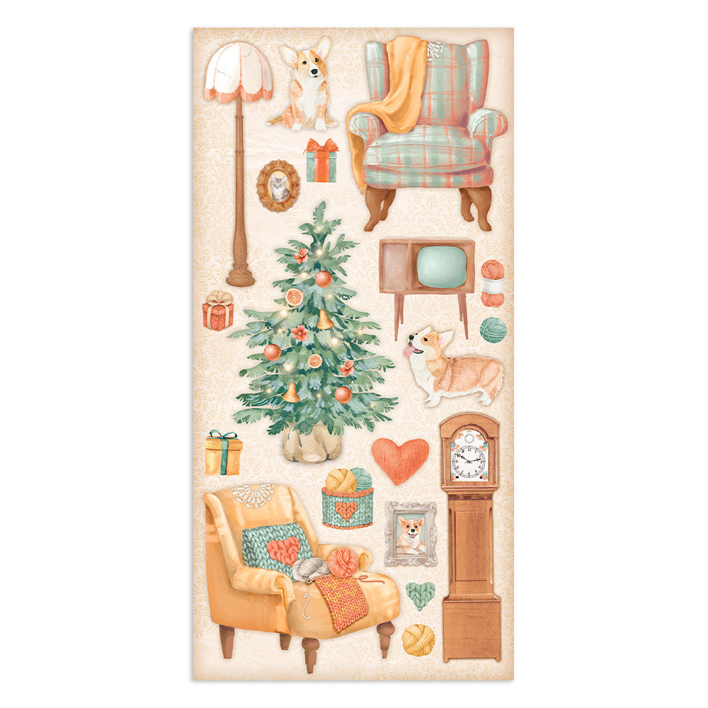 Stamperia Collectables 10 sheets 15x 30.5cm (6x12) All Around Christmas
