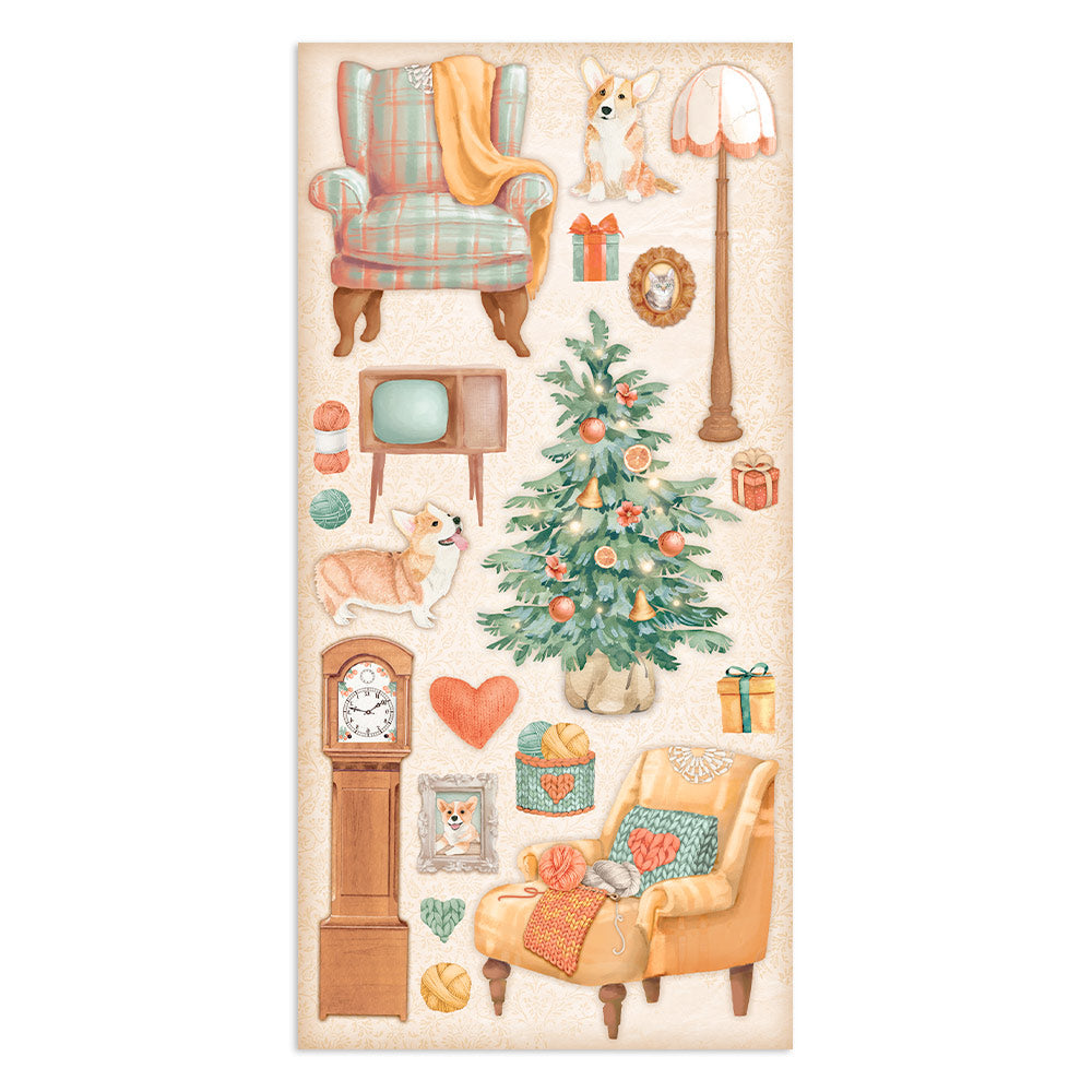 Stamperia Collectables 10 sheets 15x 30.5cm (6x12) All Around Christmas