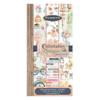 Stamperia Collectables 10 sheets 15 x 30.5 cm (6 x 12) Celebration