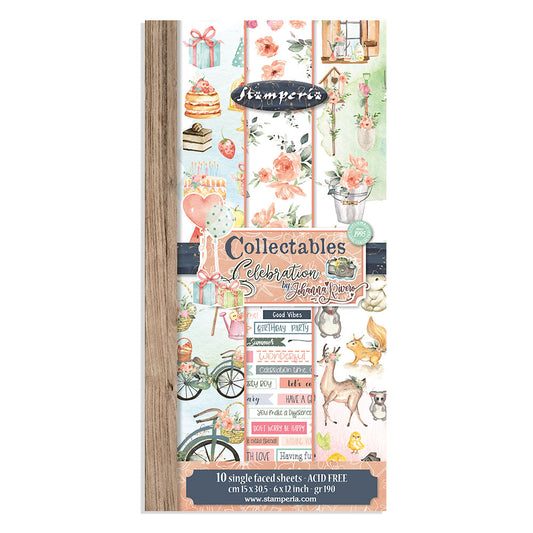 Stamperia Collectables 10 sheets 15 x 30.5 cm (6 x 12) Celebration