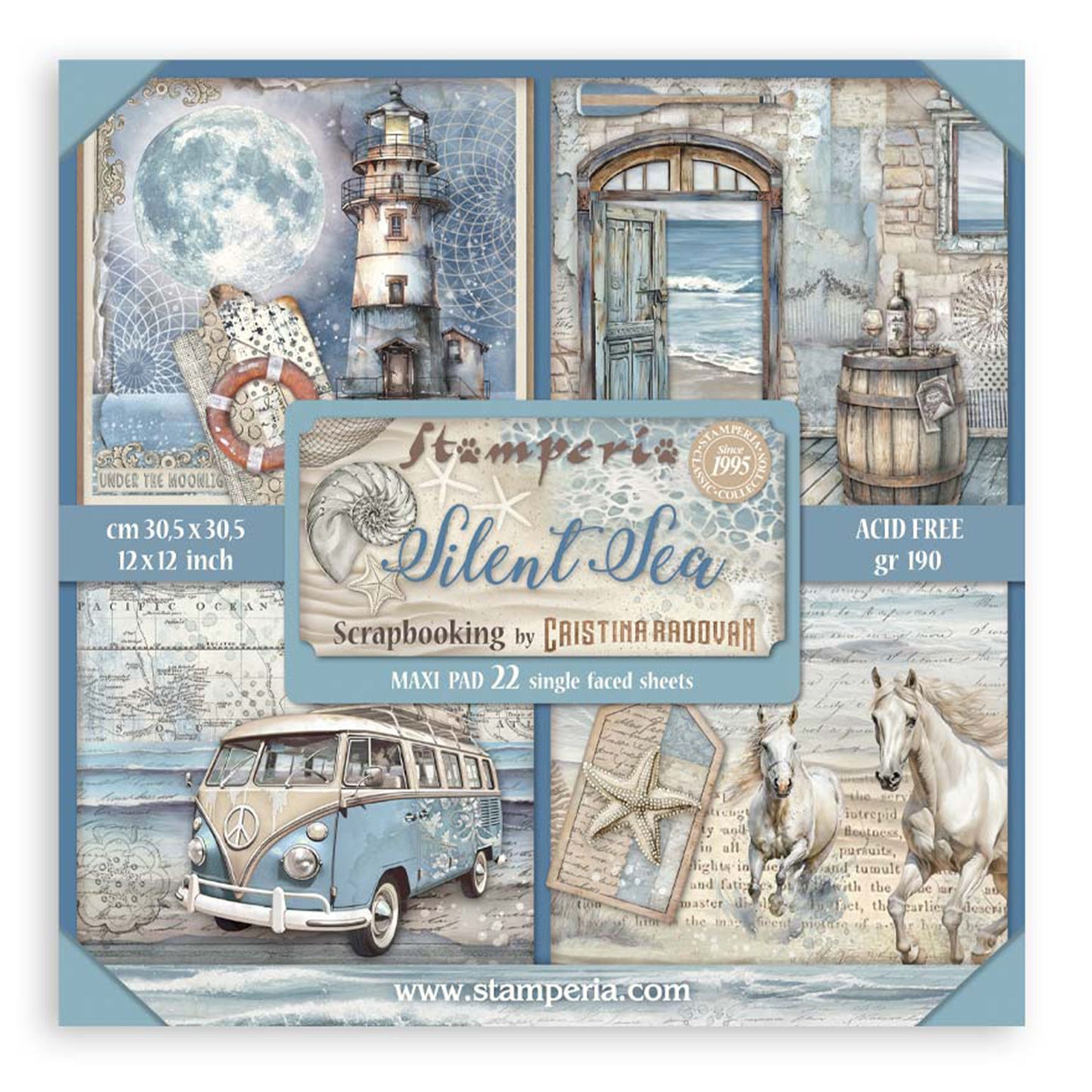 Stamperia Silent Sea 12x12 Inch Paper Pack (Single Face)