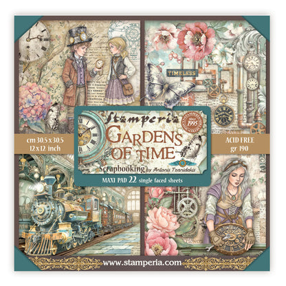 Stamperia Gardens of Time 12x12 Inch Paper Pack Maxi (Single Face) (SBBXLB36)