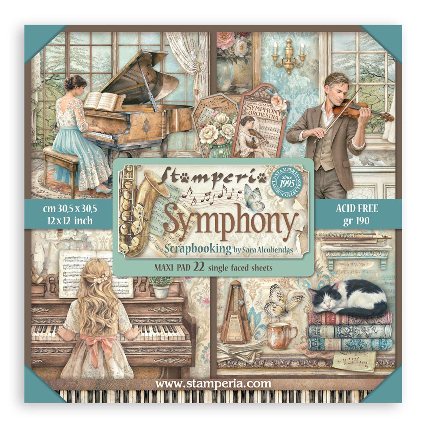 Stamperia Symphony 12x12 Inch Paper Pack (Single Face) by Sara Alcobendas
