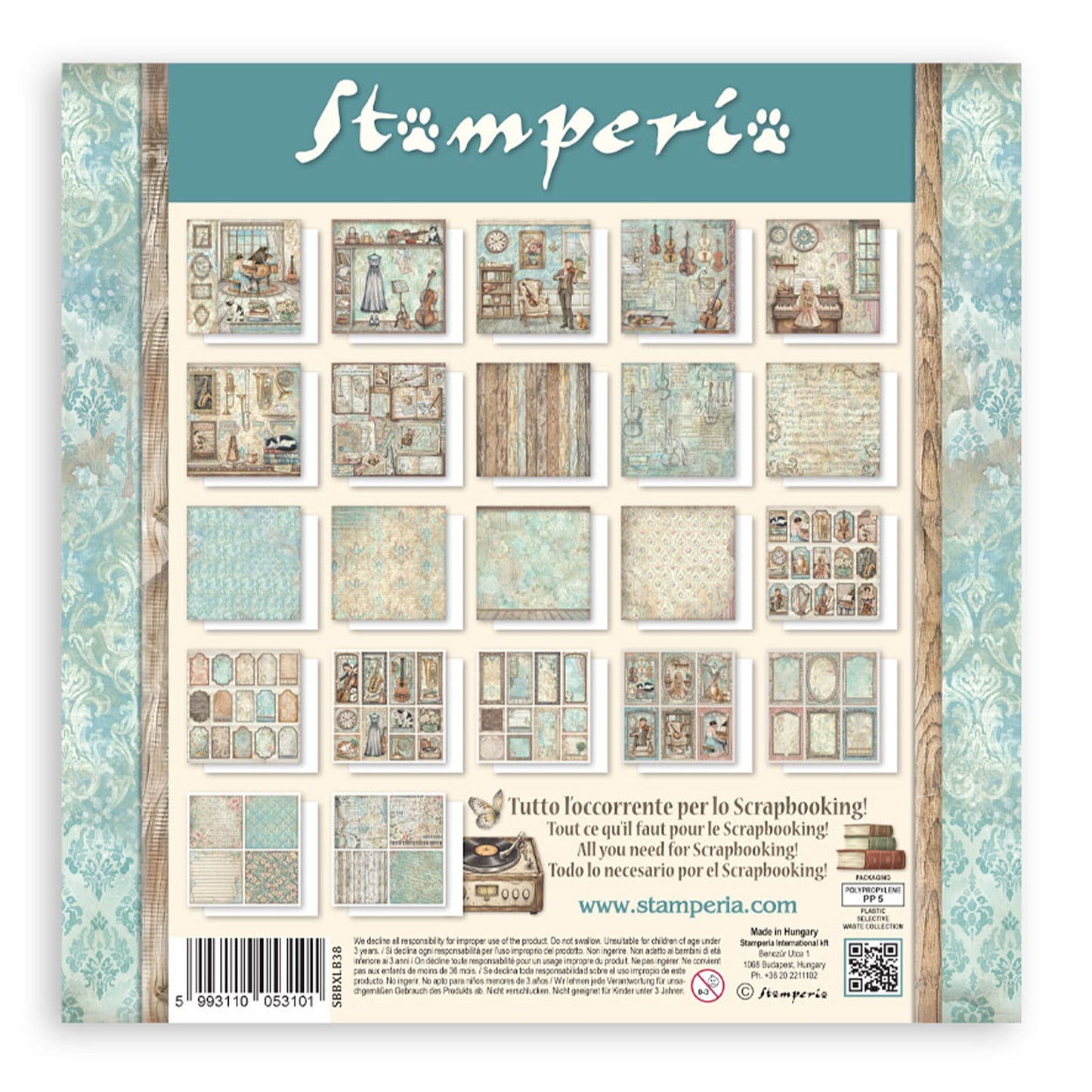 Stamperia Symphony 12x12 Inch Paper Pack (Single Face) by Sara Alcobendas