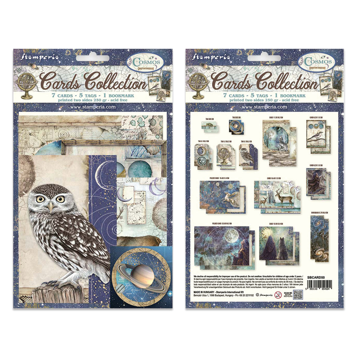 Stamperia Cosmos  Cards Collection by Cristina Radovan