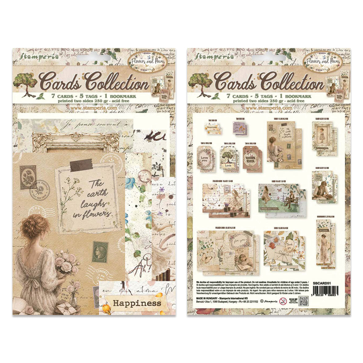 Stamperia Flowers and Poems Cards Collection