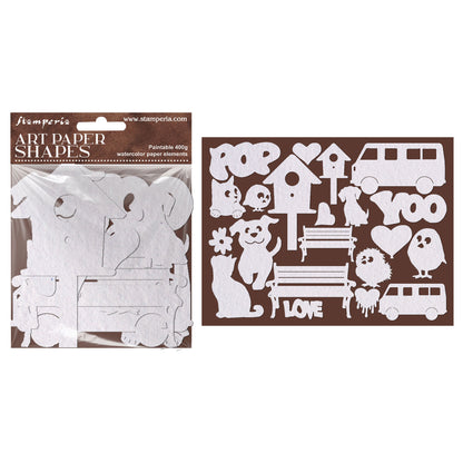 Stamperia Furry Friends 2 Art Paper Shapes Laser Cut by Antonis Tzanidakis