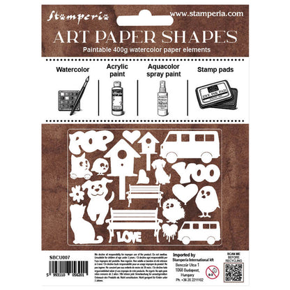 Stamperia Furry Friends 2 Art Paper Shapes Laser Cut by Antonis Tzanidakis