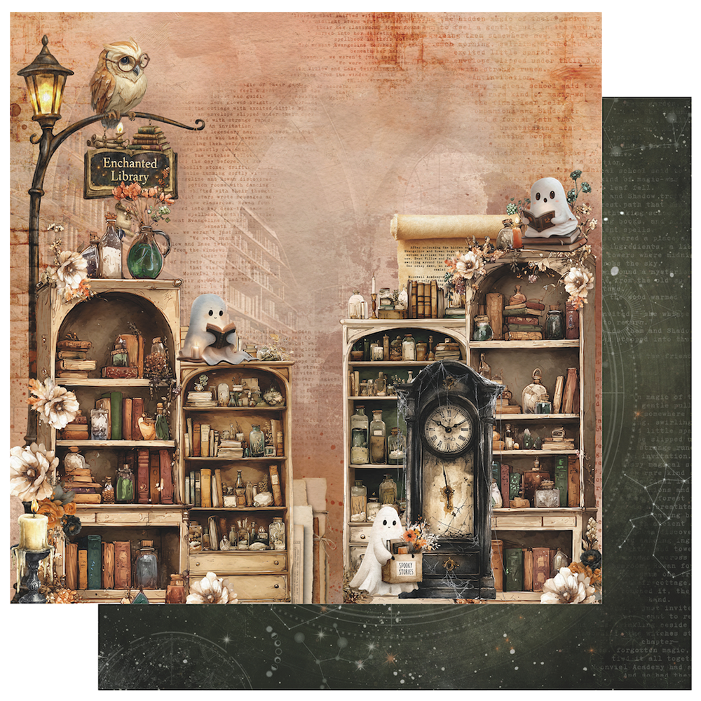 Prima Marketing Made of Magic Collection - 12 x 12 Double Sided Paper - Magic On The Shelves