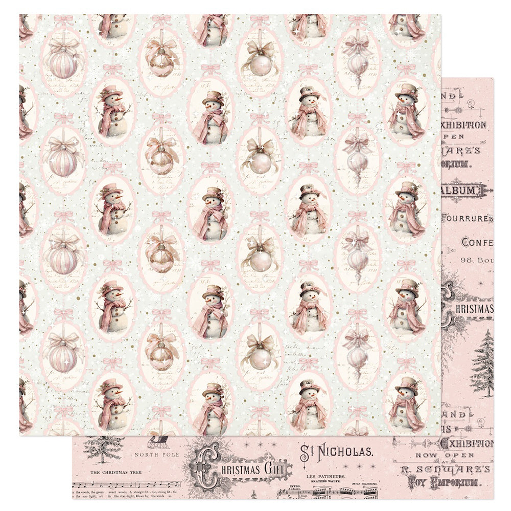 Prima Marketing Christmas Blush - 12 x 12 Double Sided Paper - All Bundled Up