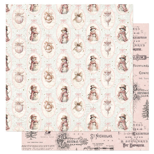 Prima Marketing Christmas Blush - 12 x 12 Double Sided Paper - All Bundled Up