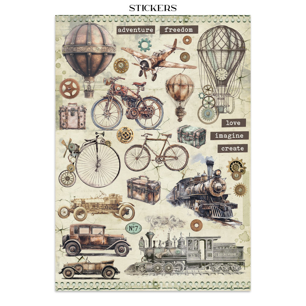 Stamperia Voyages Fantastiques Junk Journal Stickers, Backgrounds, Cut-Outs