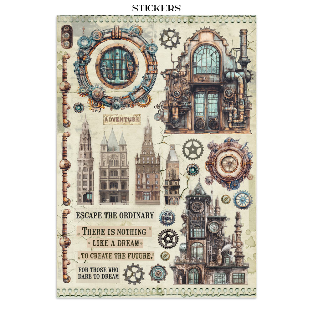 Stamperia Voyages Fantastiques Junk Journal Stickers, Backgrounds, Cut-Outs