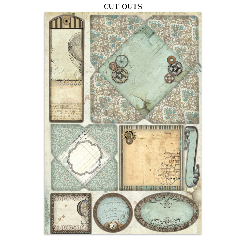 Stamperia Voyages Fantastiques Junk Journal Stickers, Backgrounds, Cut-Outs