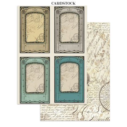 Stamperia Voyages Fantastiques Junk Journal Stickers, Backgrounds, Cut-Outs