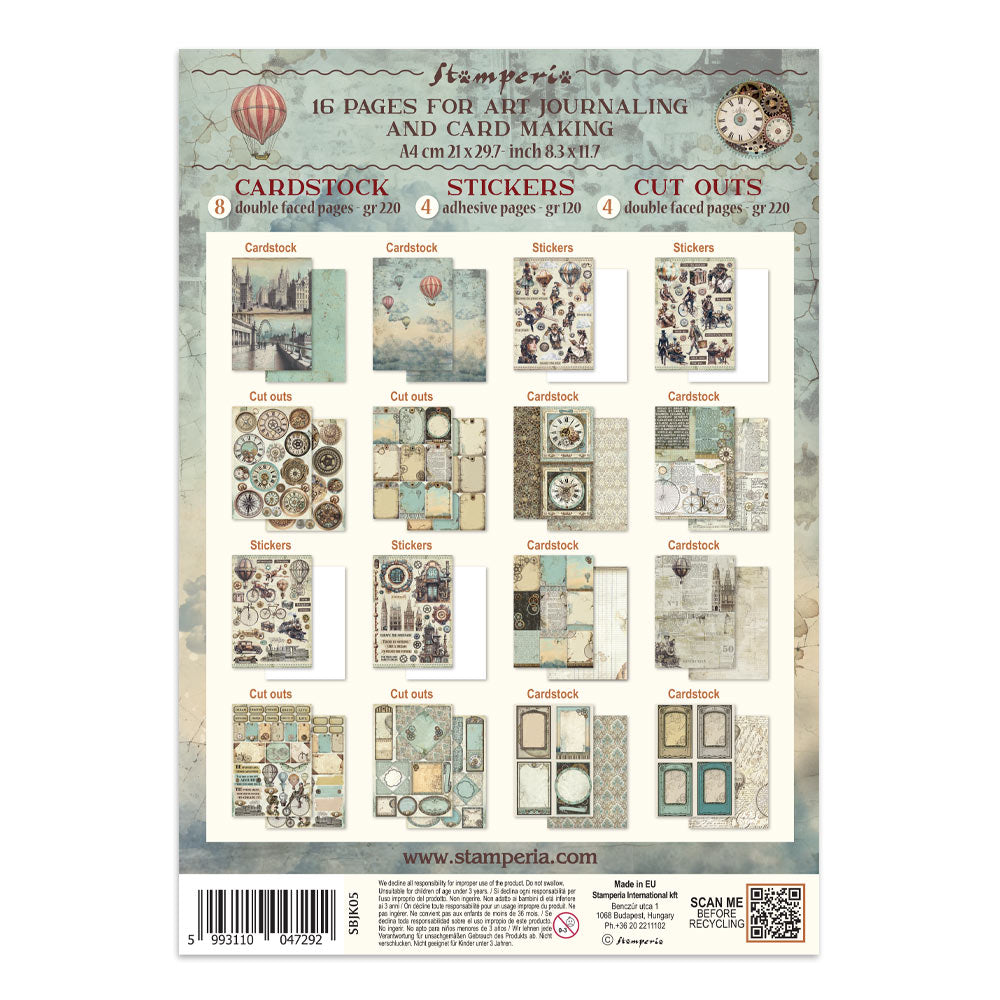Stamperia Voyages Fantastiques Junk Journal Stickers, Backgrounds, Cut-Outs