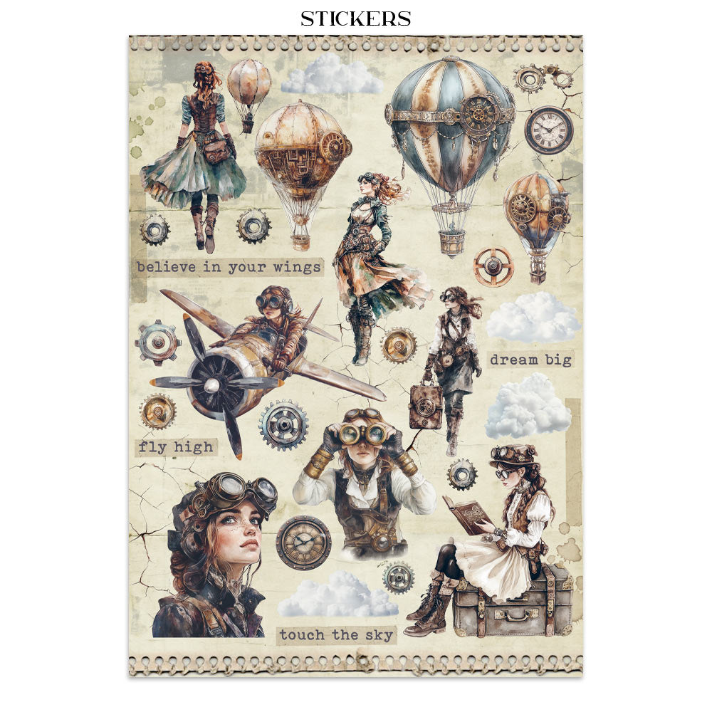 Stamperia Voyages Fantastiques Junk Journal Stickers, Backgrounds, Cut-Outs