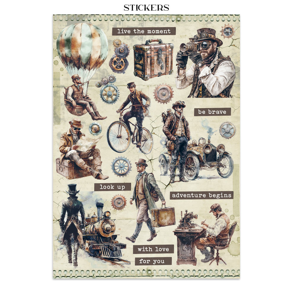 Stamperia Voyages Fantastiques Junk Journal Stickers, Backgrounds, Cut-Outs