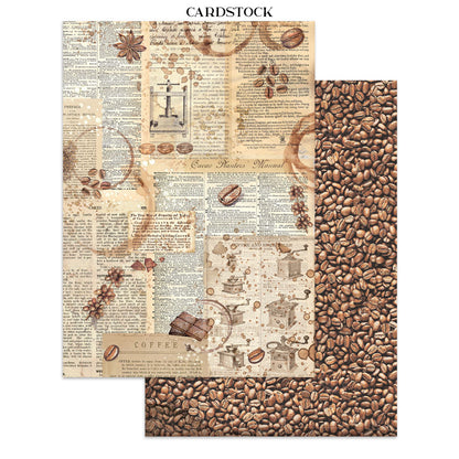 Stamperia Coffee and Chocolate Junk Journal Stickers, Backgrounds, Cut-Outs